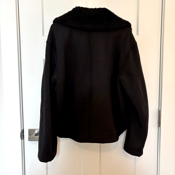 Athleta Black Sherpa Jacket with Faux Fur Collar - Picture 2 of 5